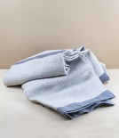 Finnish Linen Table Cloth Natural, Grey Stripe