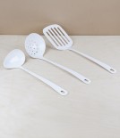 Japanese enamel draining ladle