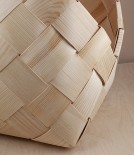 Finnish woven birch log basket