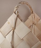 Finnish woven birch log basket