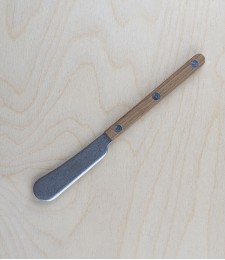 French teak handled butter spreader, 14cm