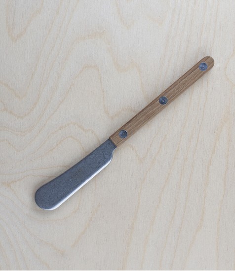 French teak handled butter spreader, 14cm