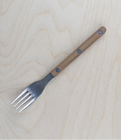 French teak-handled cake fork