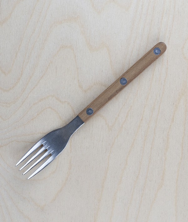 French teak-handled cake fork