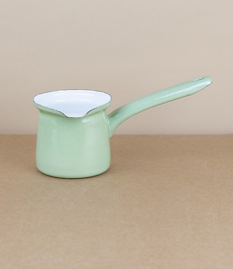 Turkish enamel mokka pot, pistachio