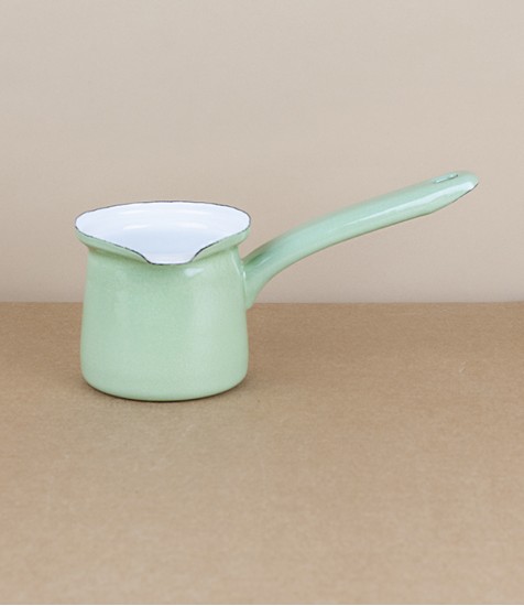 Turkish enamel mokka pot, pistachio