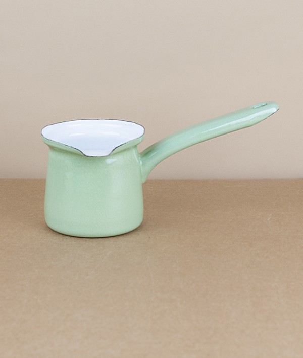 Turkish enamel mokka pot, pistachio