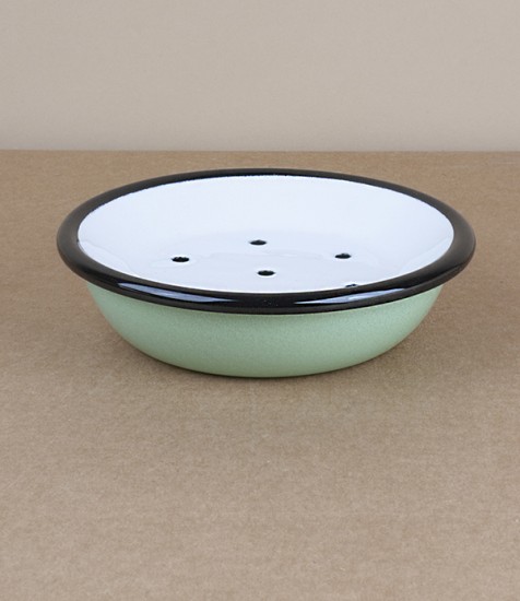 Turkish enamel soap dish, pistachio