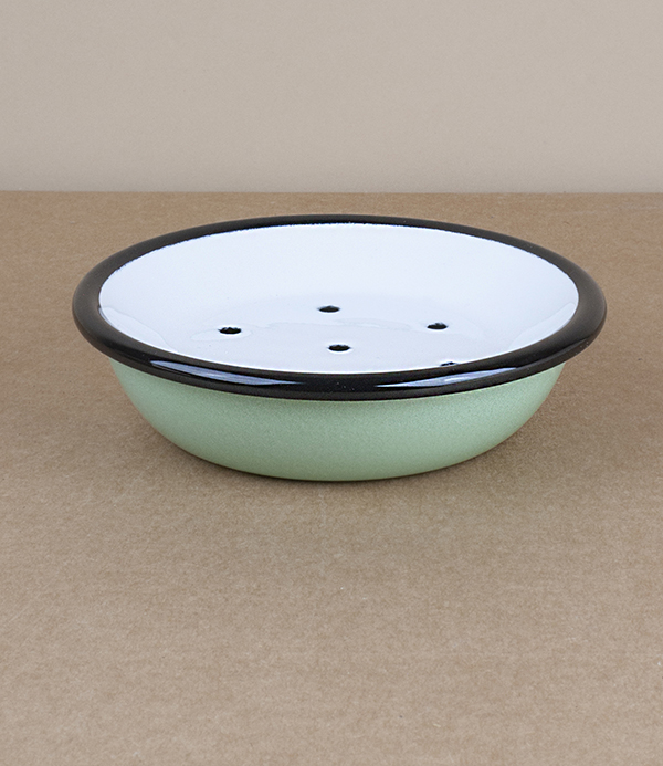 Turkish enamel soap dish, pistachio