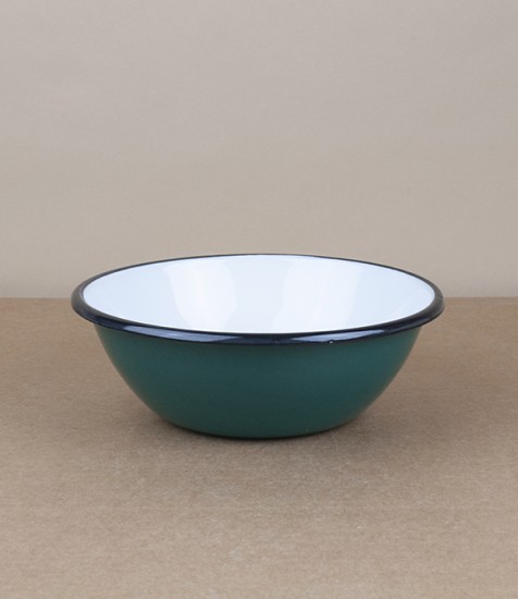 Ukrainian enamel bowl, 15cm, dark green