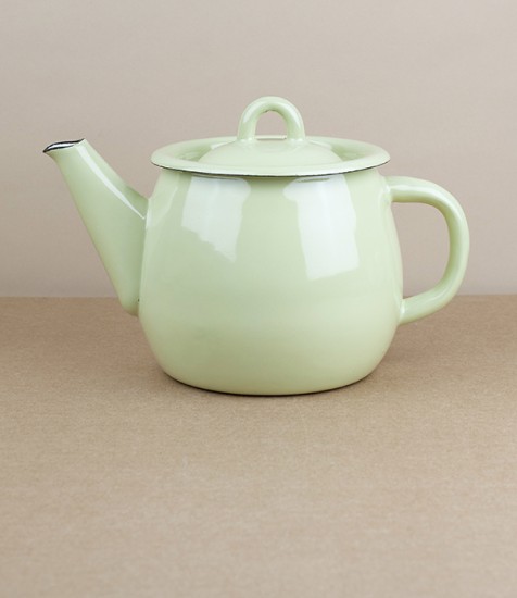 Ukrainian Enamel Teapot, Pistachio