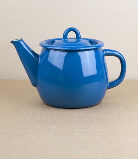 Ukrainian Enamel Teapot, Blue