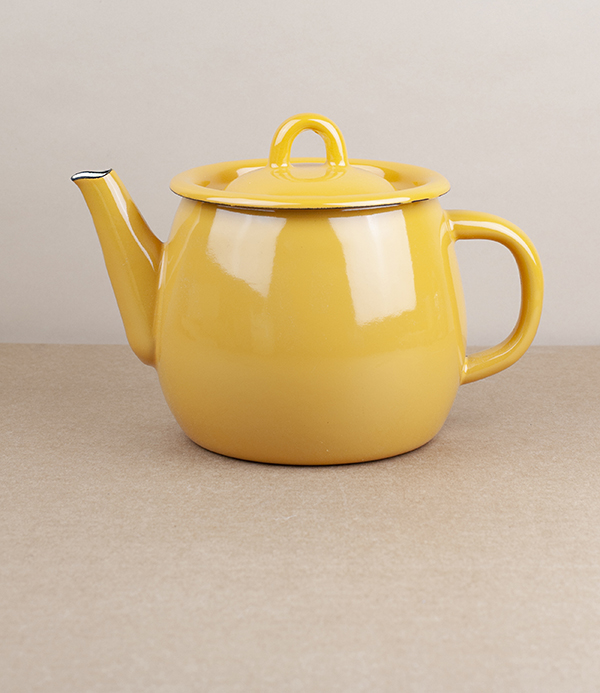 Ukrainian Enamel Teapot, Yellow