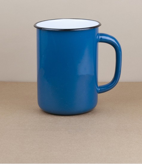 Ukrainian milk or utensil pot, 1.5l, blue