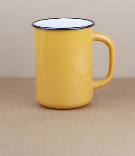 Ukrainian milk or utensil pot, 1.5l, yellow