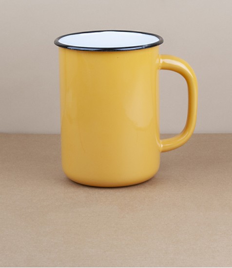 Ukrainian milk or utensil pot, 1.5l, yellow