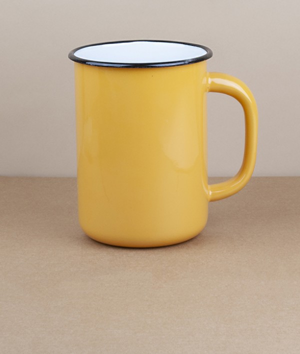 Ukrainian milk or utensil pot, 1.5l, yellow