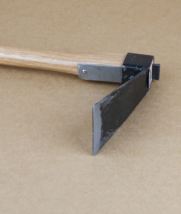 Japanese grub hoe, carbon steel & birch