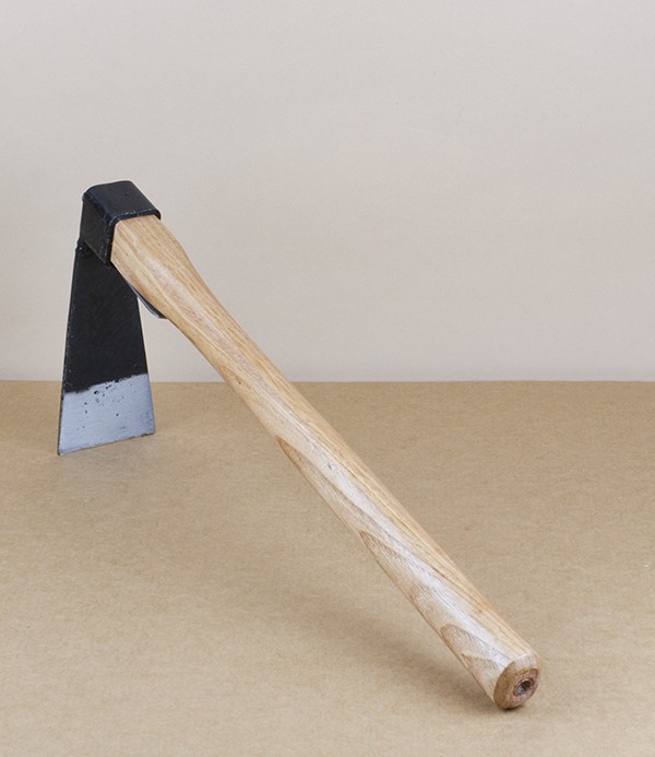 Japanese grub hoe, carbon steel & birch