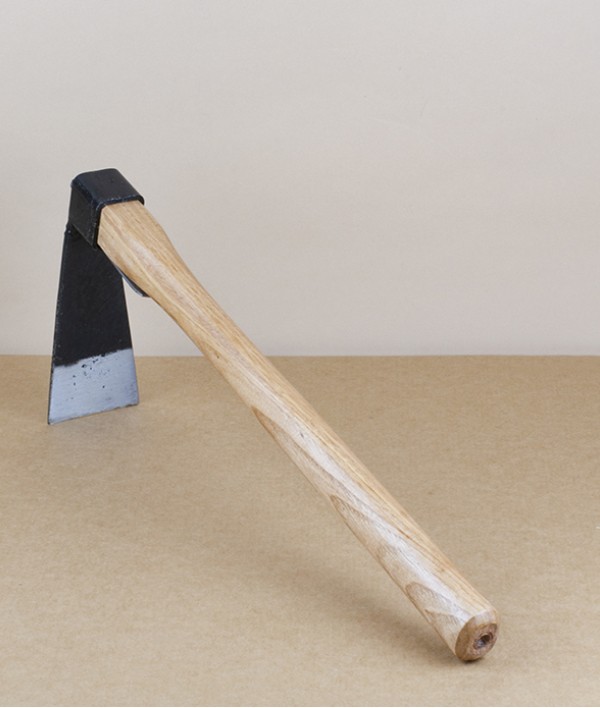 Japanese grub hoe, carbon steel & birch