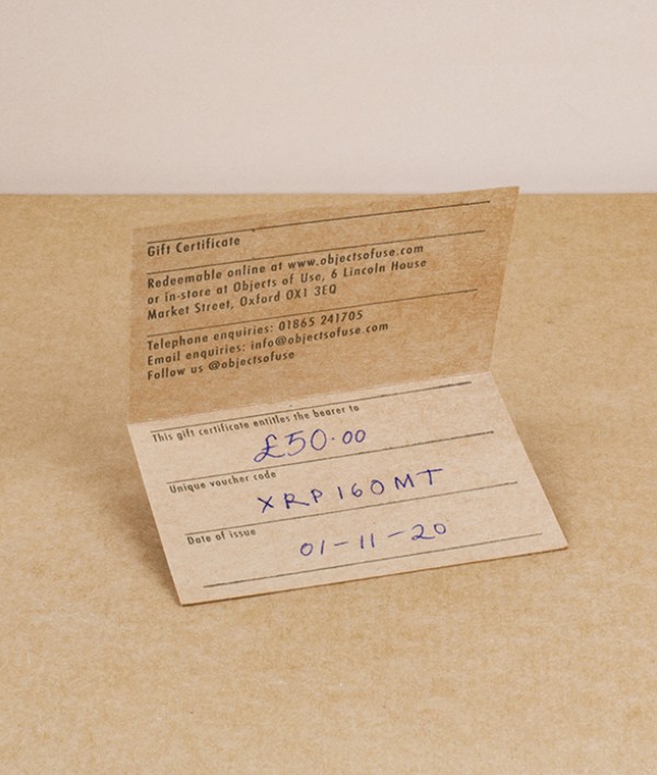 Objects of Use gift certificate