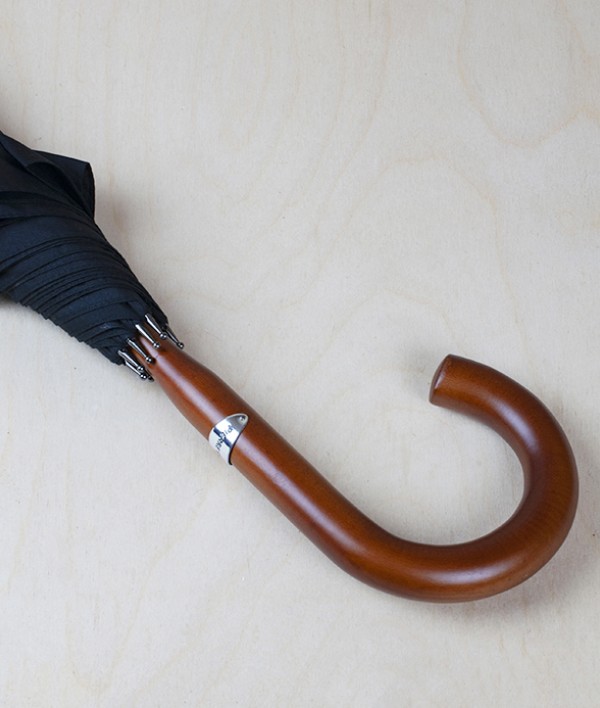 French solid stick ‘English Mount’ umbrella, black