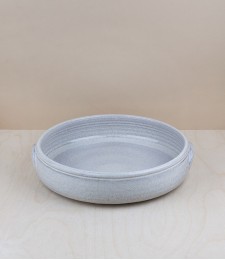 Portuguese terracotta round baker, medium, white