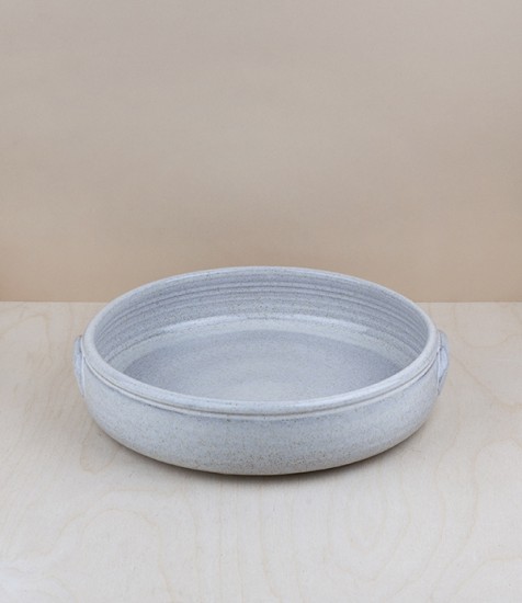 Portuguese terracotta round baker, medium, white