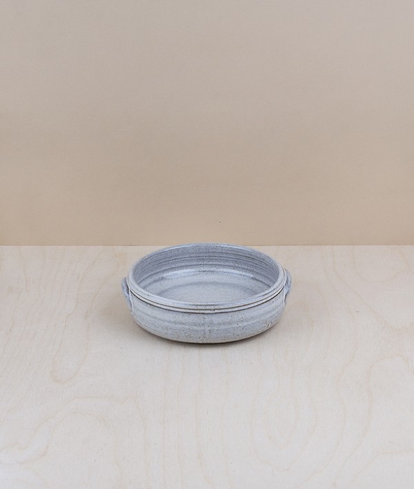 Portuguese terracotta round baker, mini, white