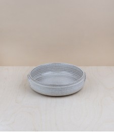 Portuguese terracotta round baker, small, white