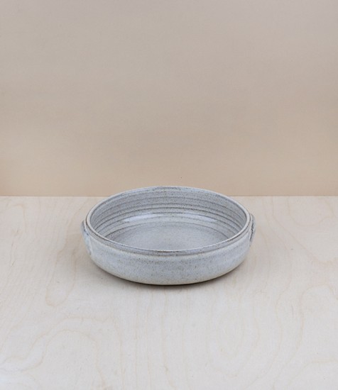 Portuguese terracotta round baker, small, white