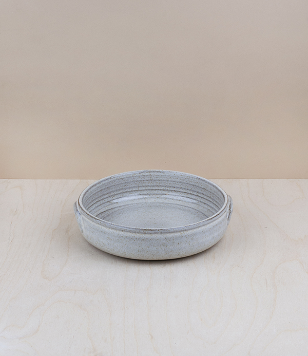 Portuguese terracotta round baker, small, white