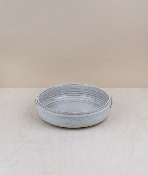 Portuguese terracotta round baker, small, white