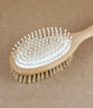 Dog brush, double sided, wood & bristle