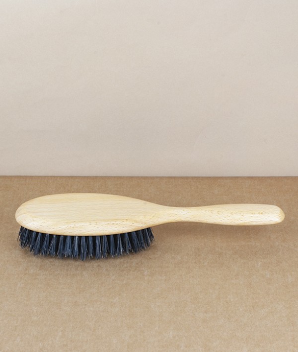 Hairbrush, waxed beech, black bristle