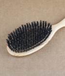 Hairbrush, waxed beech, black bristle