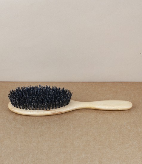 Hairbrush, waxed beech, black bristle