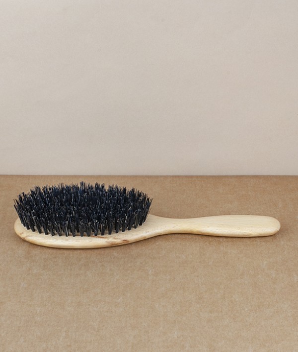 Hairbrush, waxed beech, black bristle