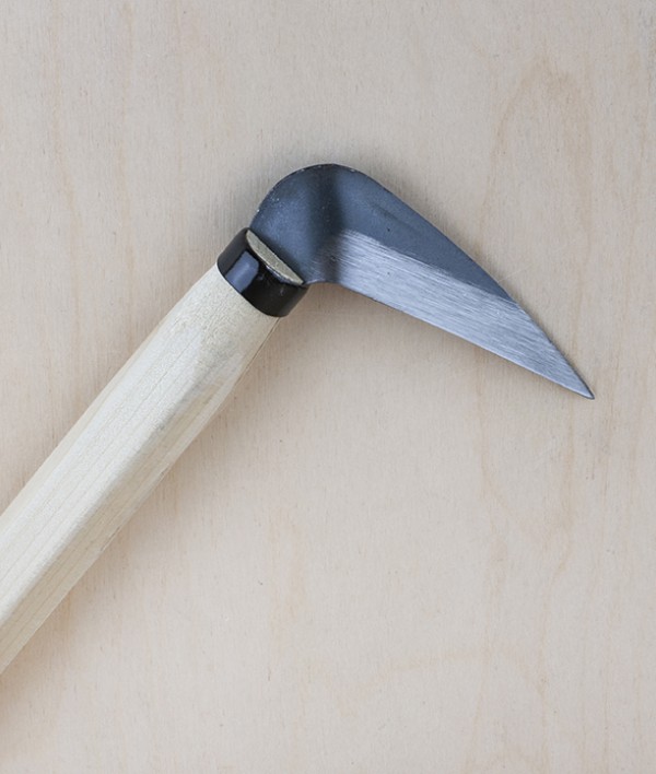 Weed and root cutting sickle, hexagonal handle