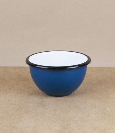 Ukrainian enamel bowl, 10cm, blue