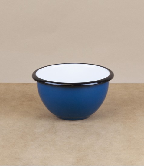 Ukrainian enamel bowl, 10cm, blue
