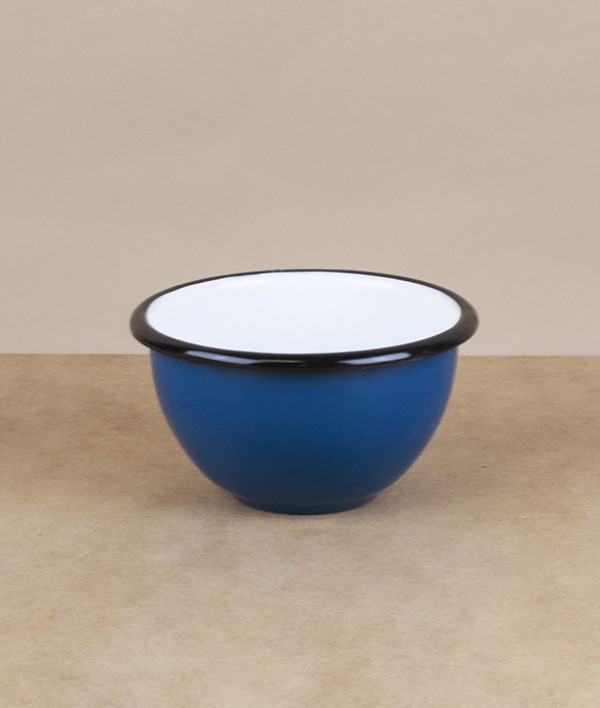 Ukrainian enamel bowl, 10cm, blue