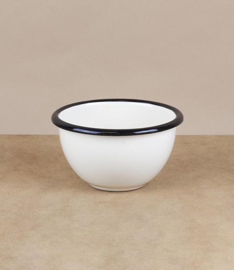 Ukrainian enamel bowl, 10cm, cream