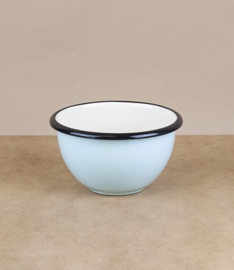 Ukrainian enamel bowl, 10cm, light blue