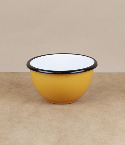 Ukrainian Enamel Bowl, 10cm, Yellow