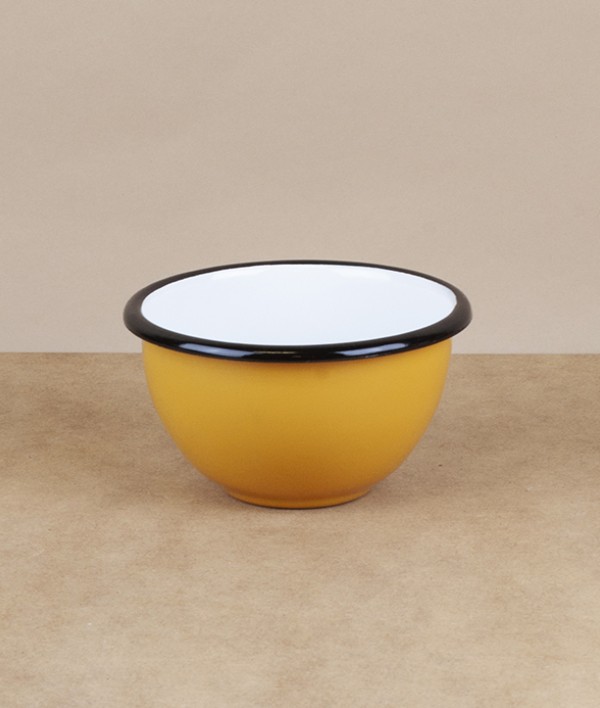 Ukrainian Enamel Bowl, 10cm, Yellow