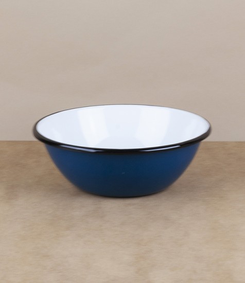 Ukrainian enamel bowl, 15cm, blue
