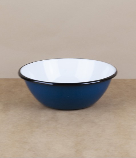 Ukrainian enamel bowl, 15cm, blue
