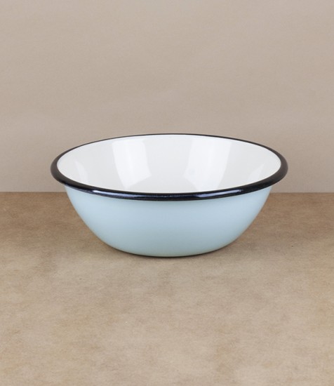 Ukrainian enamel bowl, 15cm, light blue