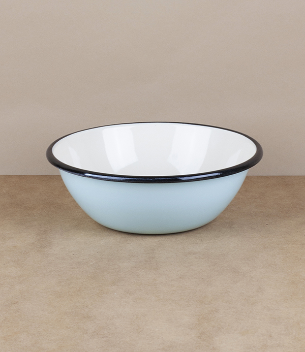 Ukrainian enamel bowl, 15cm, light blue
